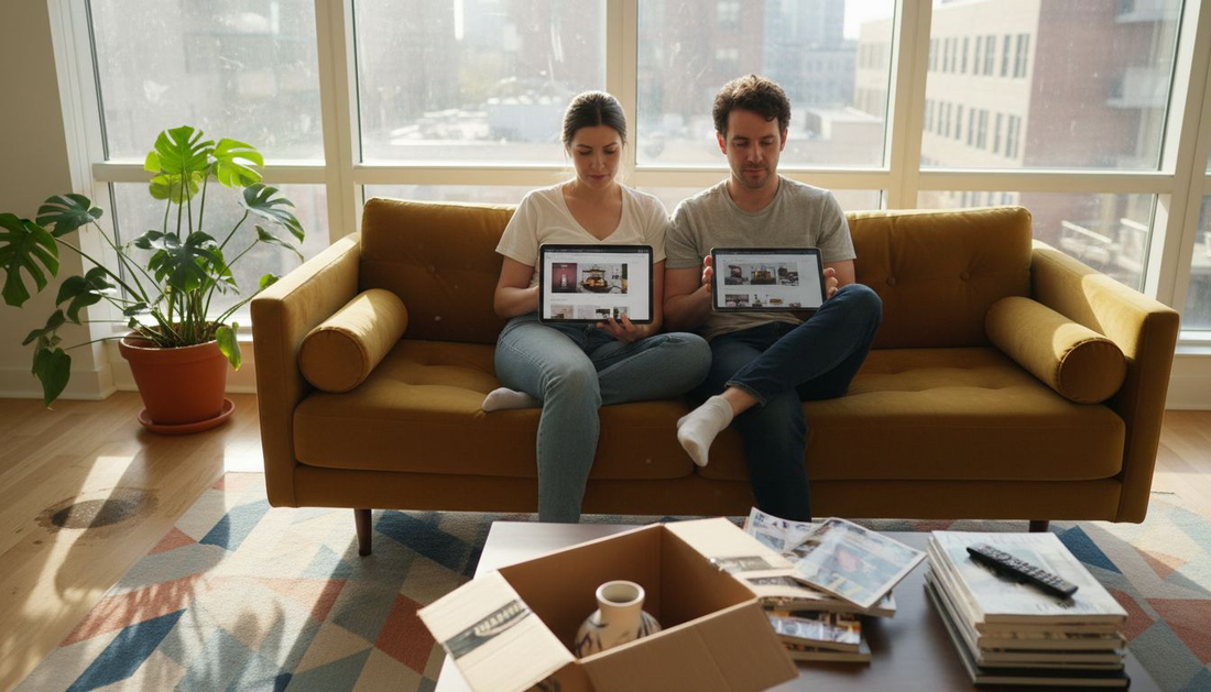 Couple shopping for stylish home goods