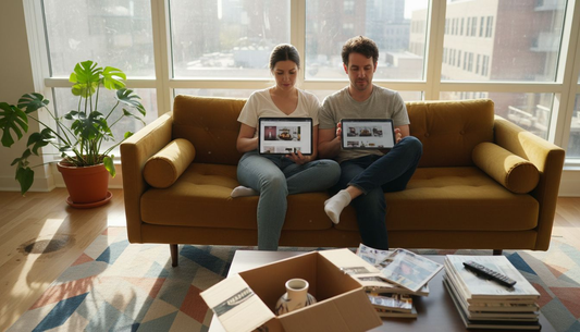 Couple shopping for stylish home goods