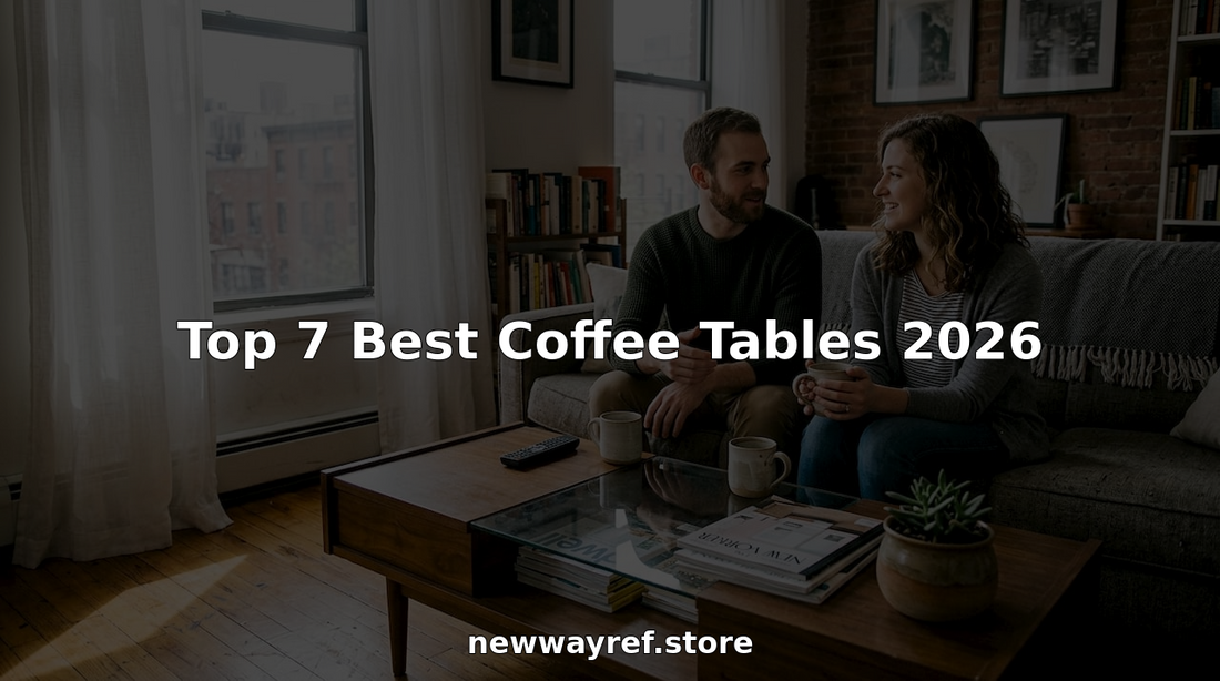Couple in modern living room with coffee table
