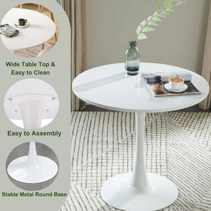 Modern Round White Dining Table