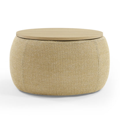 Versatile Round Storage Ottoman 2 in 1 End Table