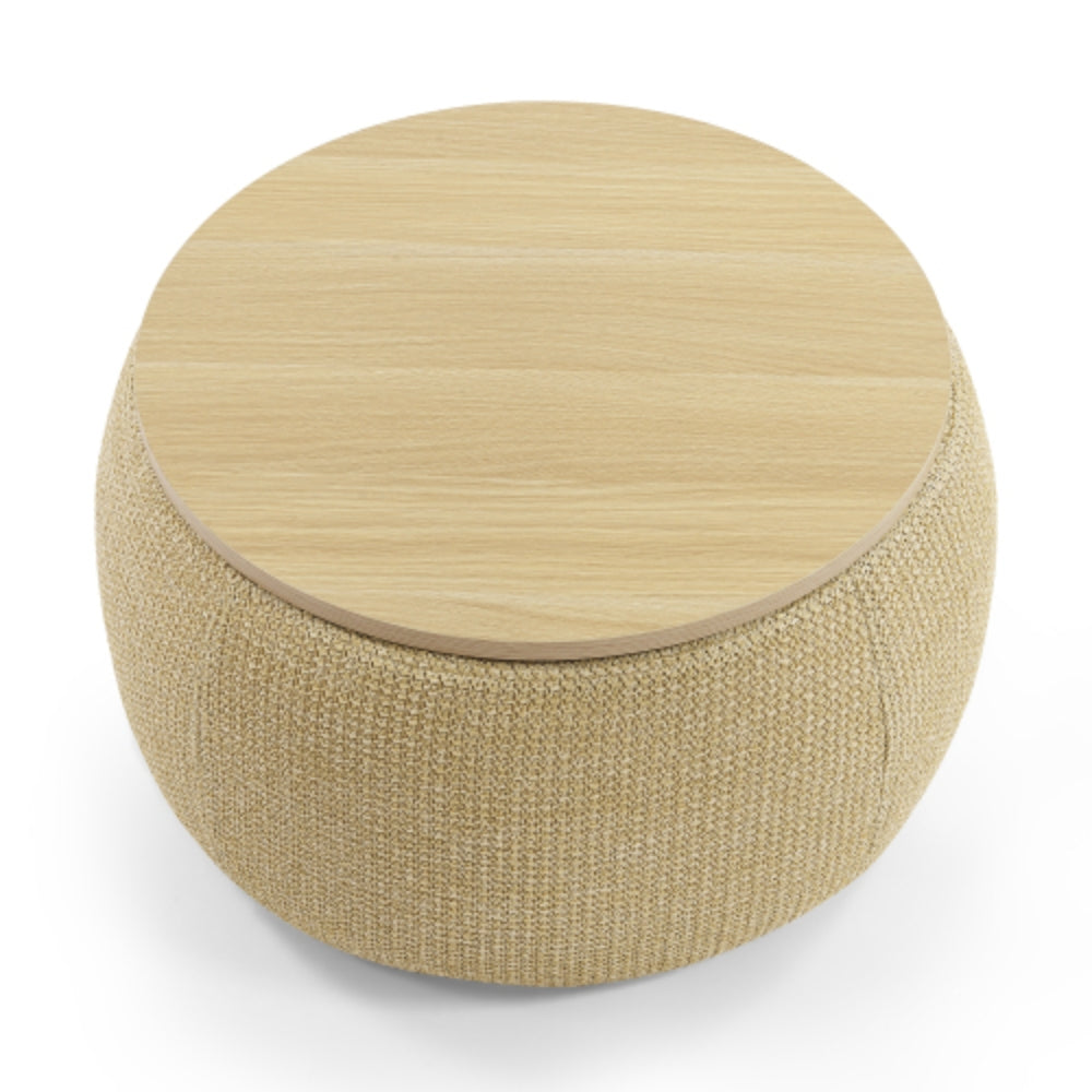 Versatile Round Storage Ottoman 2 in 1 End Table