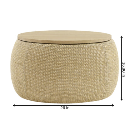 Versatile Round Storage Ottoman 2 in 1 End Table