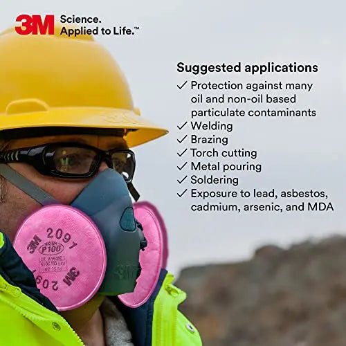 3M Particulate Filter 2091, P100, Pink 3M