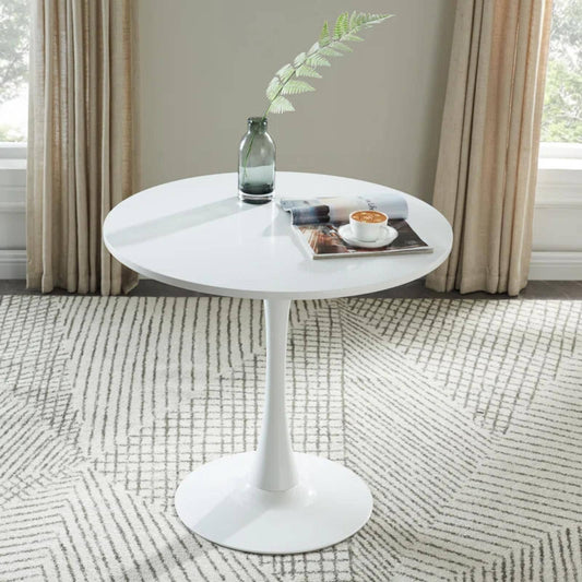 Modern Round White Dining Table