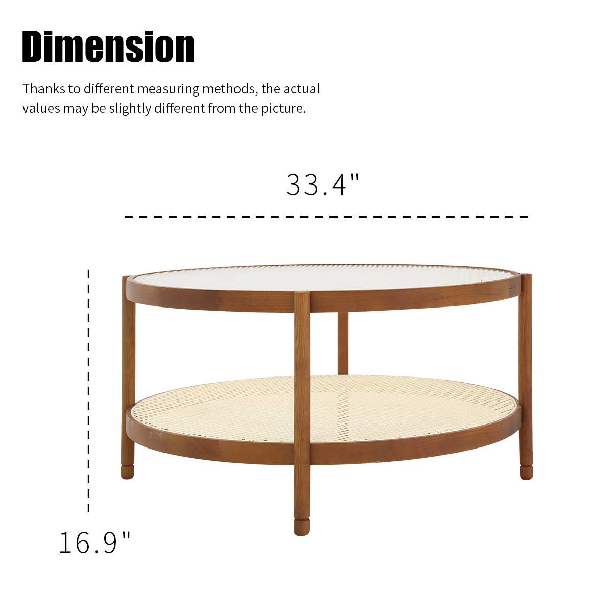 Modern Farmhouse Solid Wood Round Nesting Coffee Table