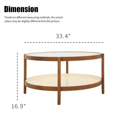 Modern Farmhouse Solid Wood Round Nesting Coffee Table