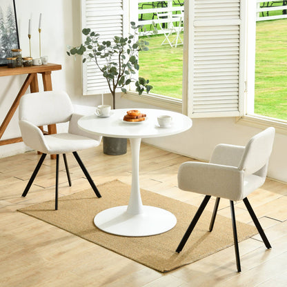 Modern Round White Dining Table